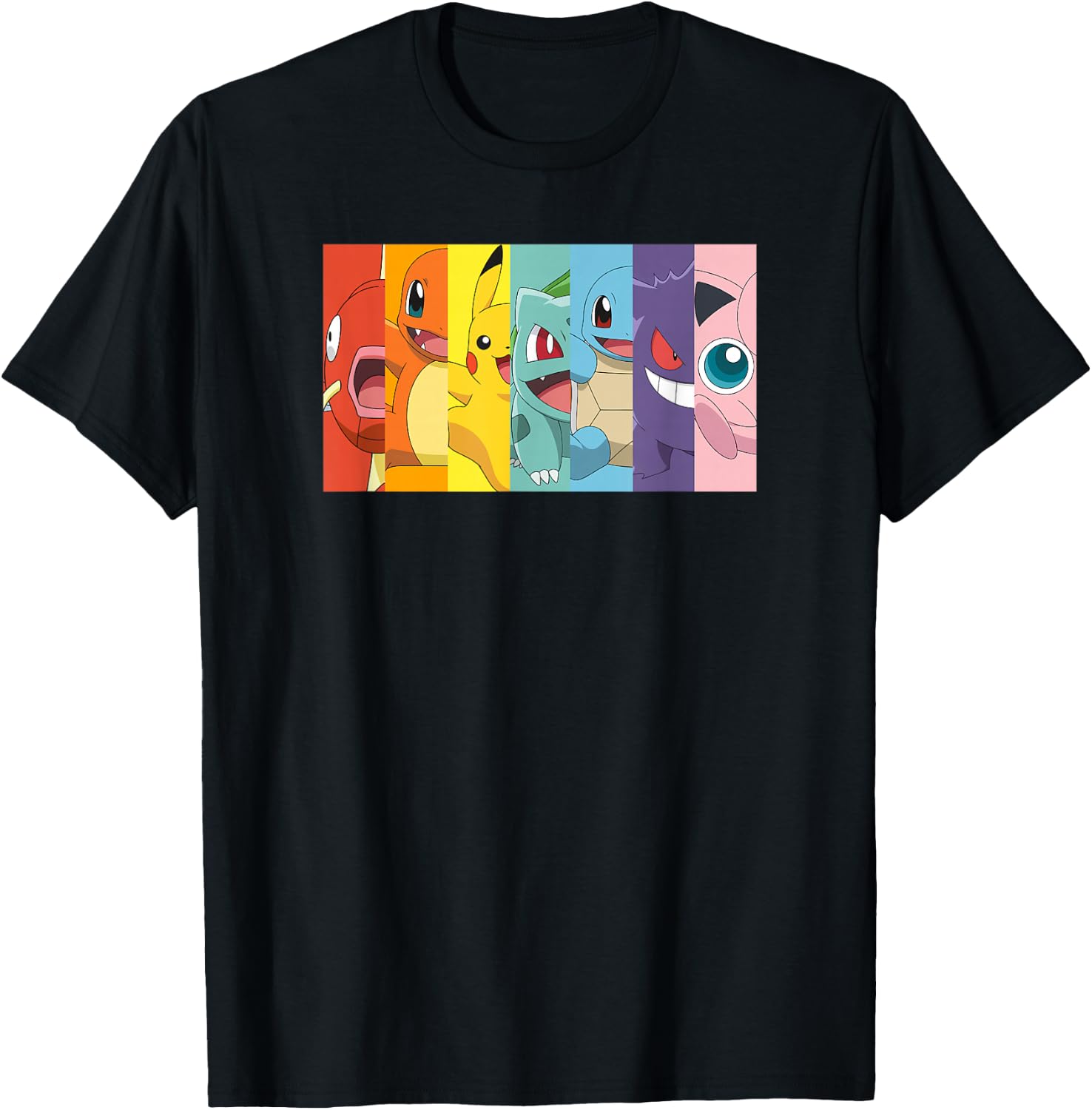 Pokémon Group Shot Poke Portrait Rainbow T-Shirt - Image 2